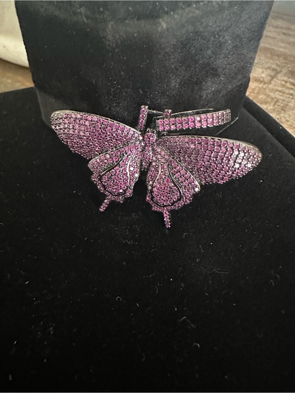 Purple Crystal Butterfly Brooch Pin - Women Jewelry
